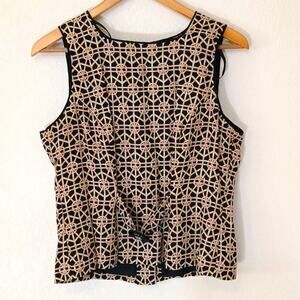 Vintage M.H.M Melissa Harper sleeveless knot print vest like top